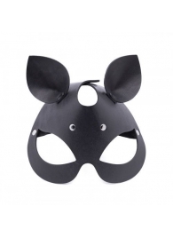 Черная кожаная маска  Кошка  с маленькими ушками - Crazy Handmade - купить с доставкой в Белгороде
