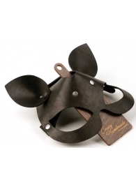 Черная кожаная маска  Кошка  с маленькими ушками - Crazy Handmade - купить с доставкой в Белгороде