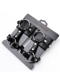 Черные наручники с креплением на кисть руки - Crazy Handmade - купить с доставкой в Белгороде
