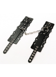 Узорчатые кожаные оковы с регулируемыми ремешками - Crazy Handmade - купить с доставкой в Белгороде