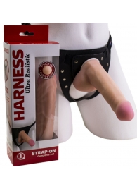 Страпон Harness из двух предметов: трусики с плугом и насадка-фаллос - 17 см. - LOVETOY (А-Полимер) - купить с доставкой в Белгороде