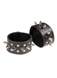 Чёрные напульсники с шипами и заклепками - Sitabella - купить с доставкой в Белгороде