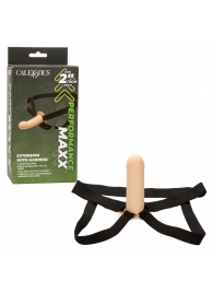 Телесный фаллопротез из силикона Extension with Harness - 15,75 см. - California Exotic Novelties - купить с доставкой в Белгороде