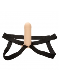 Телесный фаллопротез из силикона Extension with Harness - 15,75 см. - California Exotic Novelties - купить с доставкой в Белгороде