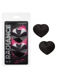 Черные пэстисы в форме сердечек Heart Pasties - California Exotic Novelties - купить с доставкой в Белгороде