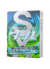 Презервативы Sagami Xtreme Mint с ароматом мяты - 3 шт. - Sagami - купить с доставкой в Белгороде