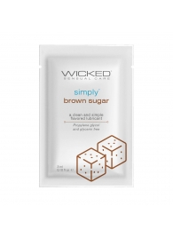 Саше лубриканта на водной основе Simply Aqua Brown Sugar с ароматом коричневого сахара - 3 мл. - Wicked - купить с доставкой в Белгороде