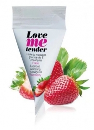 Съедобное согревающее массажное масло Love Me Tender Strawberry с ароматом клубники - 10 мл. - Love to Love - купить с доставкой в Белгороде