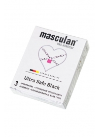 Ультрапрочные презервативы Masculan Ultra Safe Black - 3 шт. - Masculan - купить с доставкой в Белгороде