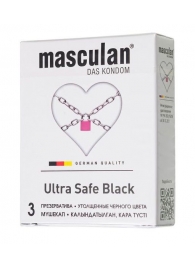 Ультрапрочные презервативы Masculan Ultra Safe Black - 3 шт. - Masculan - купить с доставкой в Белгороде