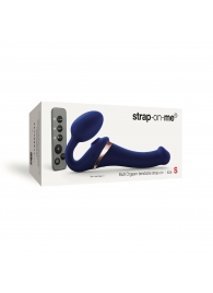 Синий безремневой страпон Multi Orgasm Size S с клиторальной стимуляцией - Strap-on-me - купить с доставкой в Белгороде