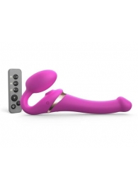 Ярко-розовый безремневой страпон Multi Orgasm Size S с клиторальной стимуляцией - Strap-on-me - купить с доставкой в Белгороде
