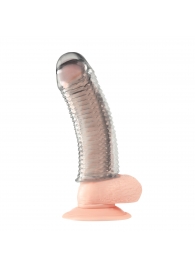 Текстурированная насадка на пенис Clear Textured Penis Enhancing Sleeve Extension - 16,5 см. - BlueLine - в Белгороде купить с доставкой