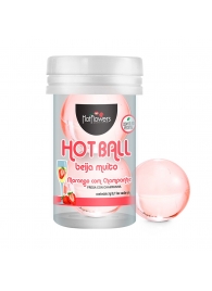 Лубрикант на масляной основе Hot Ball Beija Muito с ароматом клубники и шампанского (2 шарика по 3 гр.) - HotFlowers - купить с доставкой в Белгороде