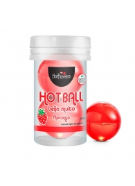 Лубрикант на масляной основе Hot Ball Beija Muito с ароматом клубники (2 шарика по 3 гр.) - HotFlowers - купить с доставкой в Белгороде