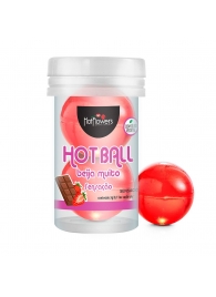 Лубрикант на масляной основе Hot Ball Beija Muito с ароматом шоколада и клубники (2 шарика по 3 гр.) - HotFlowers - купить с доставкой в Белгороде