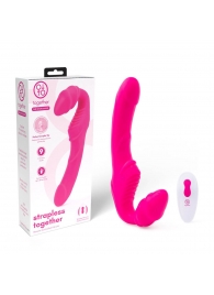 Розовый безремневой страпон на радиоуправлении Strapless Together - 22 см. - Together Toy - купить с доставкой в Белгороде