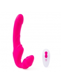Розовый безремневой страпон на радиоуправлении Strapless Together - 22 см. - Together Toy - купить с доставкой в Белгороде