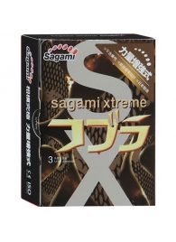 Суженные к основанию презервативы Sagami Xtreme COBRA - 3 шт. - Sagami - купить с доставкой в Белгороде