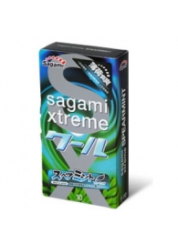 Презервативы Sagami Xtreme Mint с ароматом мяты - 10 шт. - Sagami - купить с доставкой в Белгороде