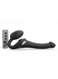 Черный безремневой страпон Multi Orgasm Size S с клиторальной стимуляцией - Strap-on-me - купить с доставкой в Белгороде
