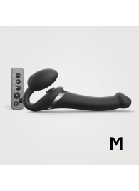 Черный безремневой страпон Multi Orgasm Size M с клиторальной стимуляцией - Strap-on-me - купить с доставкой в Белгороде
