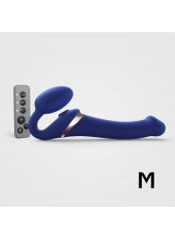 Синий безремневой страпон Multi Orgasm Size M с клиторальной стимуляцией - Strap-on-me - купить с доставкой в Белгороде