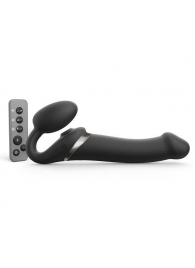 Черный безремневой страпон Multi Orgasm Size L с клиторальной стимуляцией - Strap-on-me - купить с доставкой в Белгороде