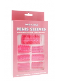 Набор из 7 розовых насадок на пенис ONE-A-DAY PENIS SLEEVES PINK - Seven Creations - в Белгороде купить с доставкой