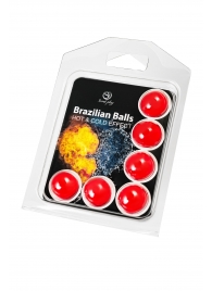 Набор из 6 шариков с массажным маслом Brazilian Balls с охлаждающим и разогревающим эффектом - Secret Play - купить с доставкой в Белгороде