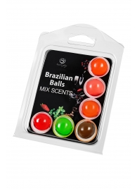 Набор из 6 шариков с ароматизированными массажными маслами Brazilian Balls - Secret Play - купить с доставкой в Белгороде