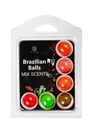 Набор из 6 шариков с ароматизированными массажными маслами Brazilian Balls - Secret Play - купить с доставкой в Белгороде