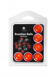 Набор из 6 шариков с массажным маслом Brazilian Balls с ароматом ягод - Secret Play - купить с доставкой в Белгороде