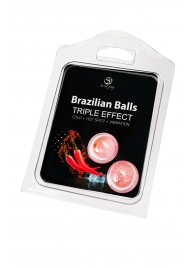 Набор из 2 шариков с массажным маслом Brazilian Balls с тройным эффектом - Secret Play - купить с доставкой в Белгороде