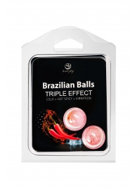 Набор из 2 шариков с массажным маслом Brazilian Balls с тройным эффектом - Secret Play - купить с доставкой в Белгороде