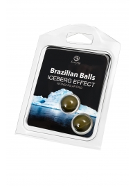 Набор из 2 шариков с массажным маслом Brazilian Balls с ледяным эффектом - Secret Play - купить с доставкой в Белгороде