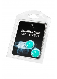 Набор из 2 шариков с массажным маслом Brazilian Balls с охлаждающим эффектом - Secret Play - купить с доставкой в Белгороде