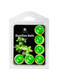 Набор из 6 шариков с массажным маслом Brazilian Balls с ароматом мяты - Secret Play - купить с доставкой в Белгороде