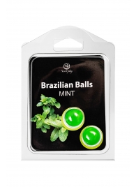 Набор из 2 шариков с массажным маслом Brazilian Balls с ароматом мяты - Secret Play - купить с доставкой в Белгороде