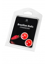 Набор из 2 шариков с массажным маслом Brazilian Balls с ароматом клубники - Secret Play - купить с доставкой в Белгороде