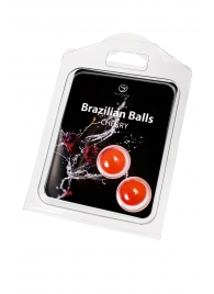 Набор из 2 шариков с массажным маслом Brazilian Balls с ароматом вишни - Secret Play - купить с доставкой в Белгороде