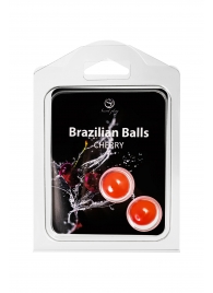 Набор из 2 шариков с массажным маслом Brazilian Balls с ароматом вишни - Secret Play - купить с доставкой в Белгороде