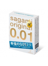 Увлажнённые презервативы Sagami Original 0.01 Extra Lub - 2 шт. - Sagami - купить с доставкой в Белгороде