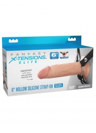 Полый страпон на ремнях 6’’ Hollow Silicone Strap-on - Pipedream - купить с доставкой в Белгороде