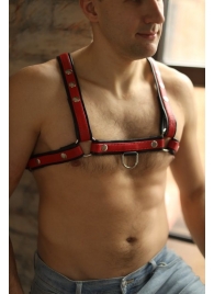 Черно-красная мужская портупея Black-Red - БДСМ Арсенал - купить с доставкой в Белгороде