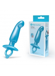 Голубая анальная пробка для массажа простаты Hither Silicone Prostate Plug - 14,3 см. - b-Vibe - в Белгороде купить с доставкой