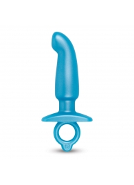 Голубая анальная пробка для массажа простаты Hither Silicone Prostate Plug - 14,3 см. - b-Vibe - в Белгороде купить с доставкой