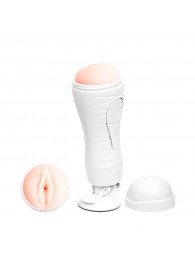 Мастурбатор-вагина Flora White с присоской и 12 режимами вибрации - Baile - в Белгороде купить с доставкой