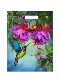 Пакет с принтом в виде колибри в цветах с вырубной ручкой (31х40 см) - Сима-Ленд - купить с доставкой в Белгороде