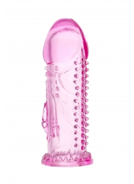 Розовая насадка на пенис с шипиками и коготком - 13,5 см. - A-toys - в Белгороде купить с доставкой